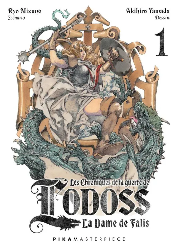 Couverture du tome 1 de Les Chroniques de la Guerre de Lodoss : La Dame de Falis
